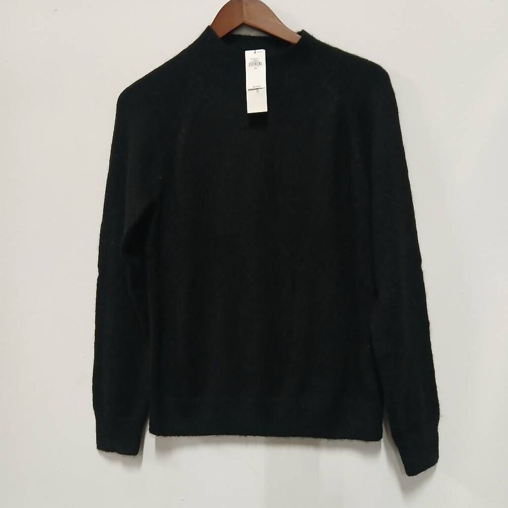 Banana republic womens small sweater wool alpaca mockneck black classic soft
